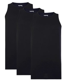 Bigdude 3 Pack Plain Vests Black